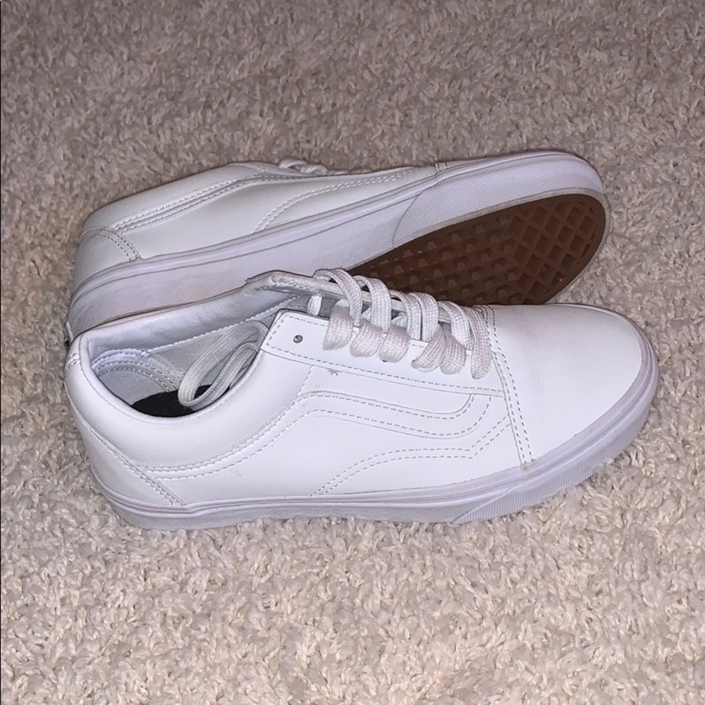 White Old School Vans